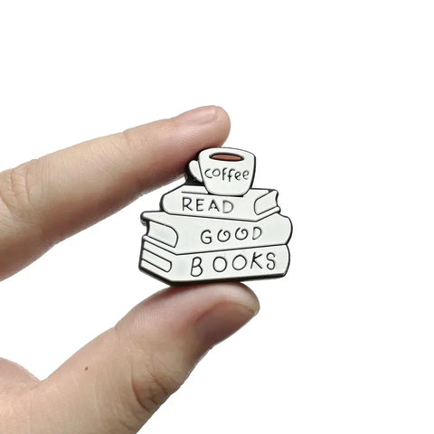 Silicone Focal Beads - Coffee & Book Stack "Read Good Books"