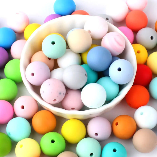 9mm Round Silicone Bead - Various Colors - Randomly Chosen