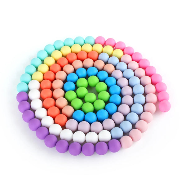 9mm Round Silicone Bead - Various Colors - Randomly Chosen