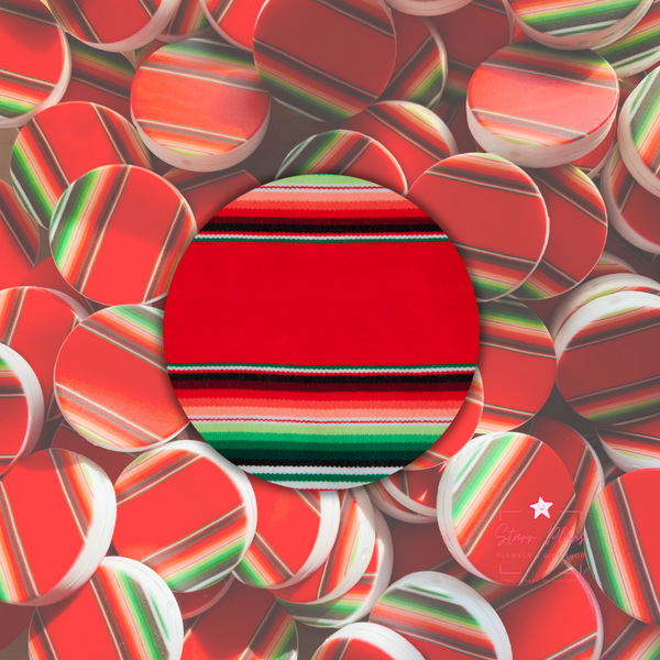 Serape Print - Red Silicone Focal Bead || Starr Plans Exclusive