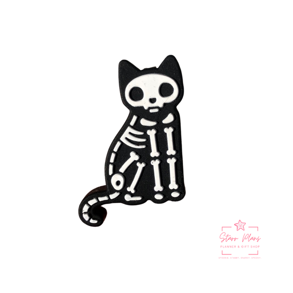 Silicone Focal Beads - Skeleton Cat- 111A