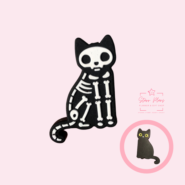 Silicone Focal Beads - Skeleton Cat- 111A