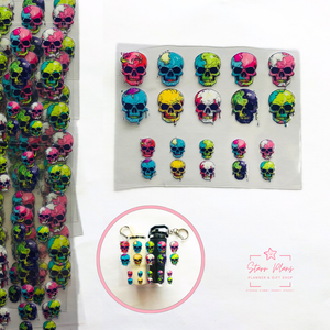 Mini Tumbler UVDTF Decal - Spooky Skull- Multiple Rainbow