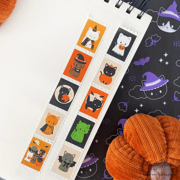 Halloween Cats Stamp Washi Tape