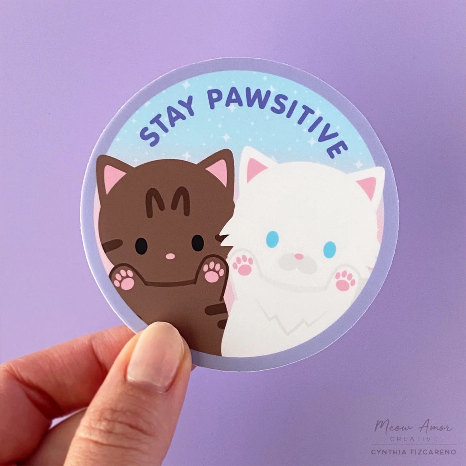 Stay Pawsitive Fundraiser Oscar & Mr.Mollie Vinyl Sticker