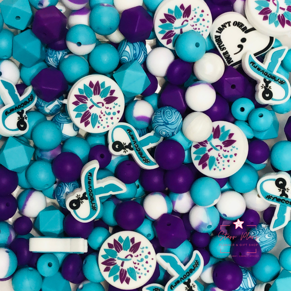 Bead Soup - Suicide Awareness || 3mm+ Large Hole || Bead Mixes ||