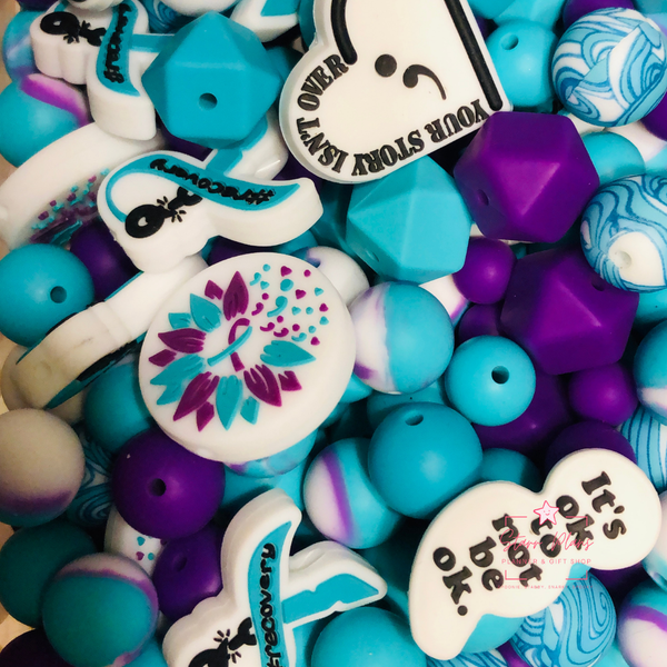 Bead Soup - Suicide Awareness || 3mm+ Large Hole || Bead Mixes ||
