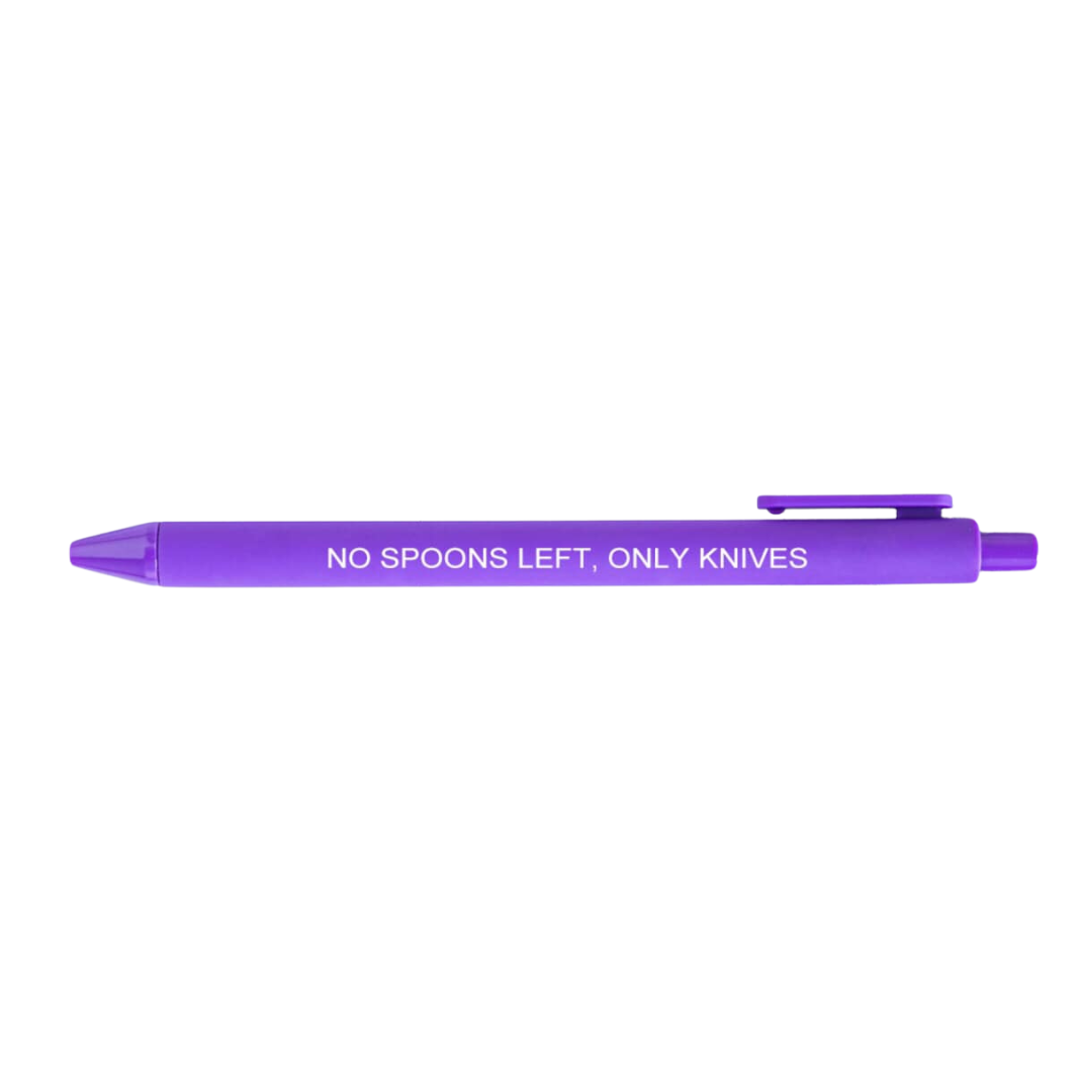 Macaron Pen - Purple "No Spoons Left, Only Knives"