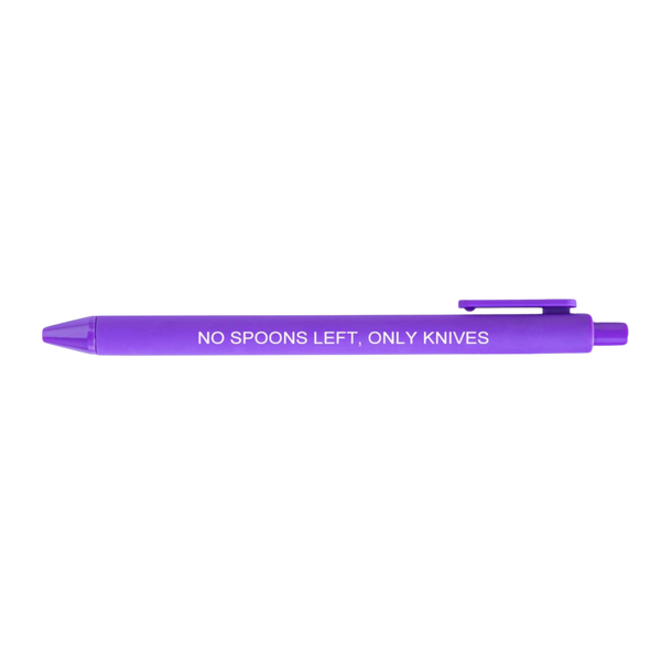 Macaron Pen - Purple "No Spoons Left, Only Knives"