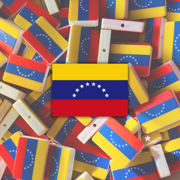 Venezuela Flag Rectangle Silicone Focal Bead || Starr Plans Exclusive