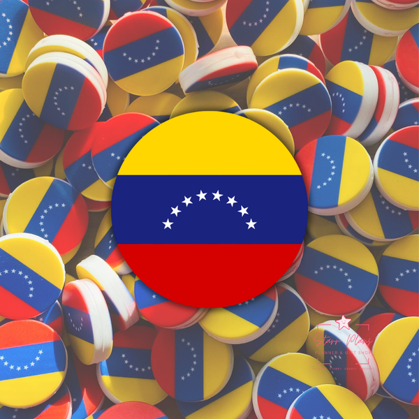 Venezuela Flag Round Silicone Focal Bead || Starr Plans Exclusive
