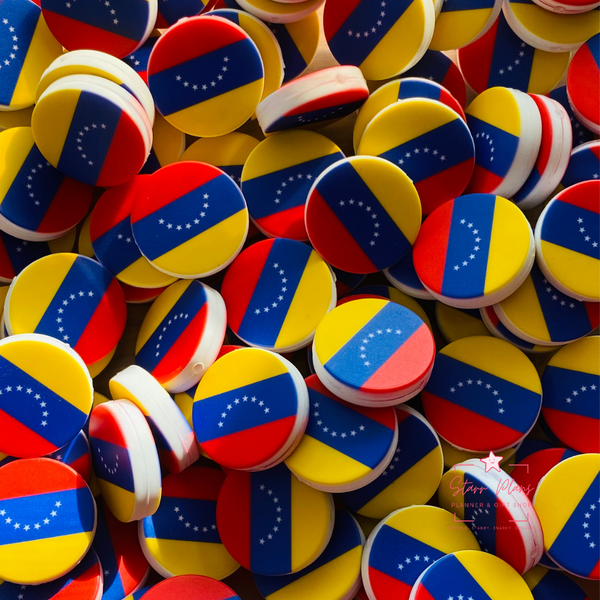 Venezuela Flag Round Silicone Focal Bead || Starr Plans Exclusive