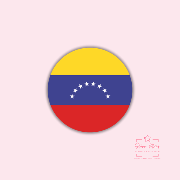 Venezuela Flag Round Silicone Focal Bead || Starr Plans Exclusive