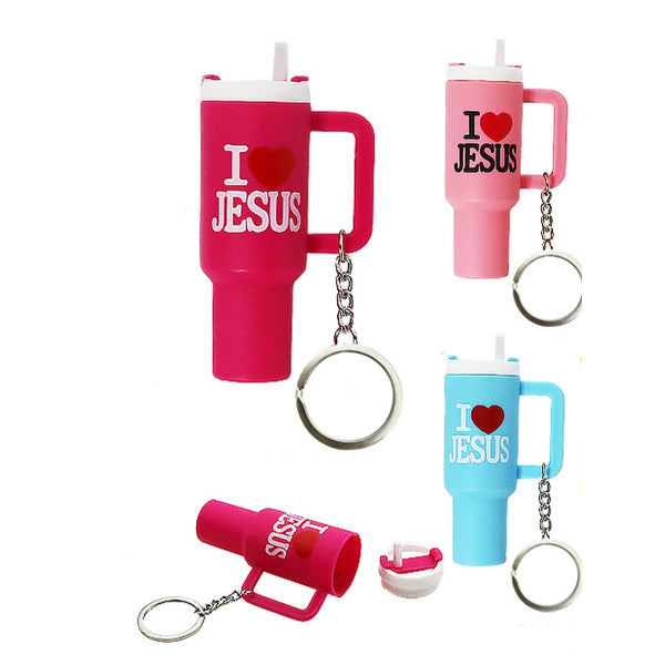 I LOVE JESUS Mini Tumbler Keychain
