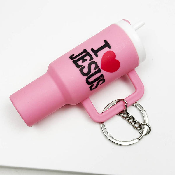 I LOVE JESUS Mini Tumbler Keychain
