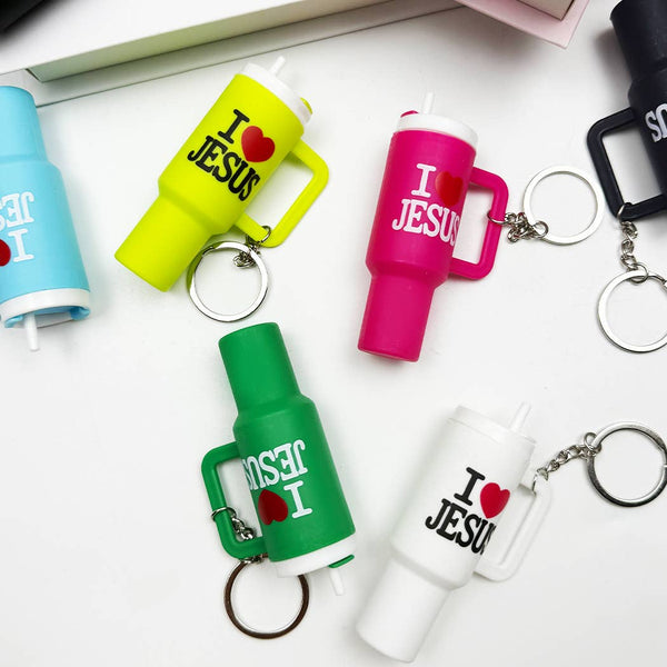 I LOVE JESUS Mini Tumbler Keychain