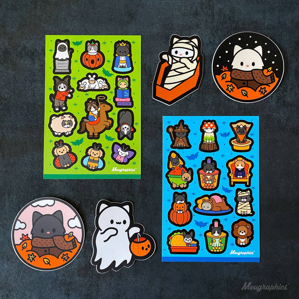 Halloween Pets Vinyl Sticker Sheet S2201