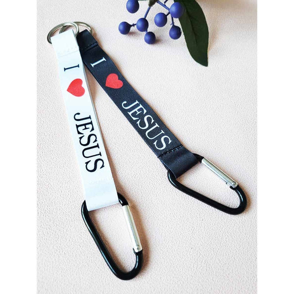 I LOVE JESUS Wristlet Strap Lanyard Keychain