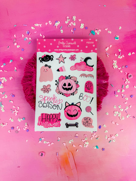 Pink Halloween Planner Stickers PS0018