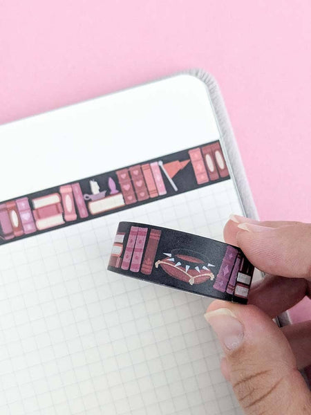 Dark Romance Bookcase Washi Tape