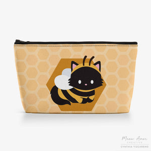 Bee Hive Cat Canvas Zipper Bag