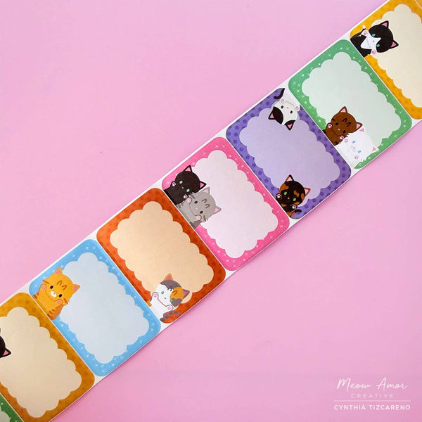 Colorful Cats Paper Washi Sticker Roll Labels