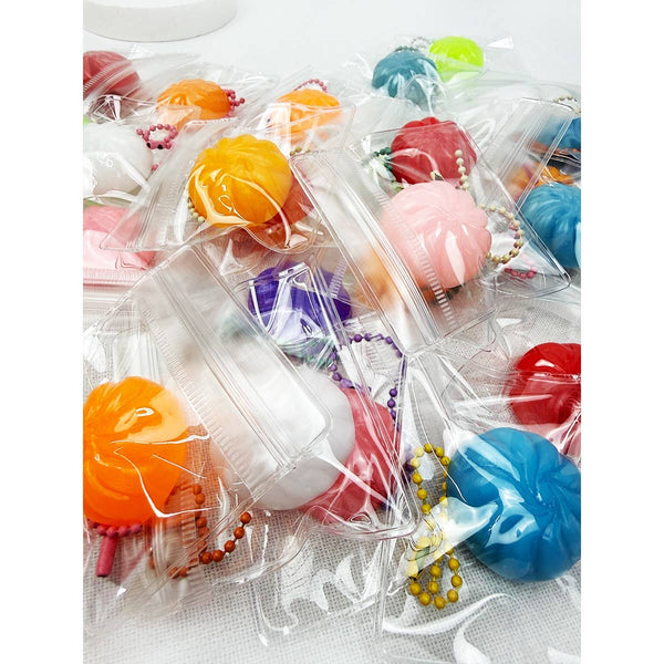 24 pcs Mini Dumpling Squishy with Key Ring Toy Box