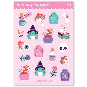 Pastel Witchy Frog Matte Waterproof Stickers