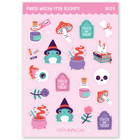 Pastel Witchy Frog Matte Waterproof Stickers