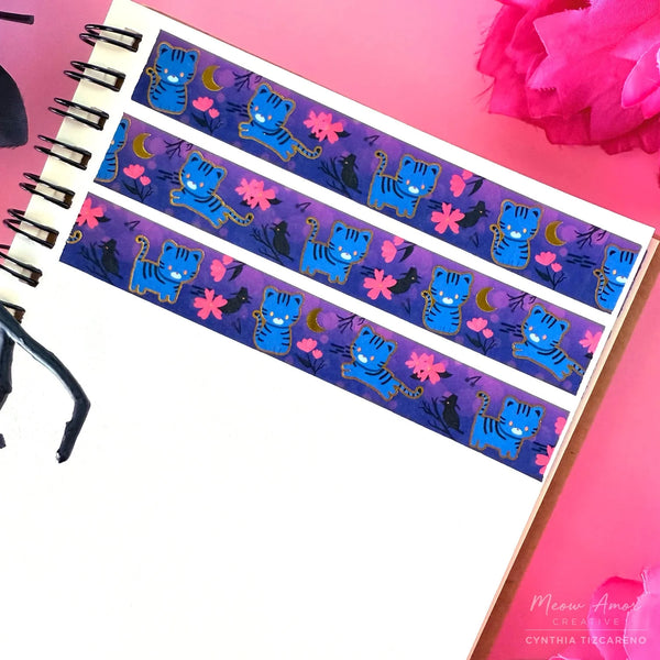Blue Tiger Gold Foil Washi Tape