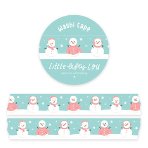 Pink Snowman Winter Washi Tape