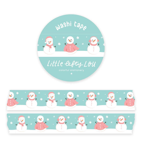 Pink Snowman Winter Washi Tape