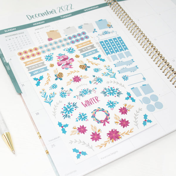 Planner Sticker Pack, Decorative Florals