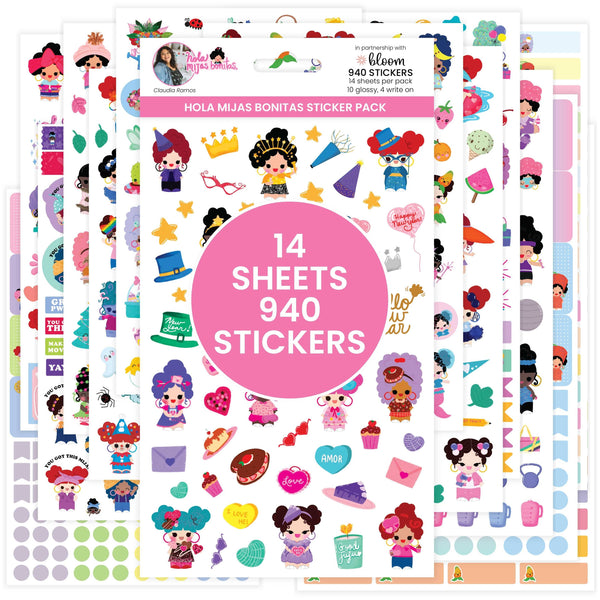 Planner Sticker Pack, 14 Page Hola Mijas Bonitas