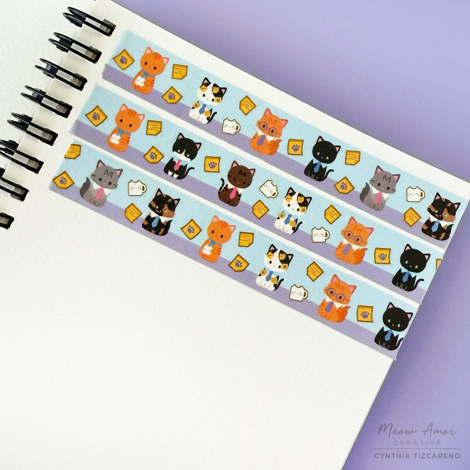 Office Kitty Gold Foil Washi Tape