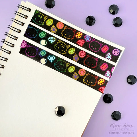 Jewel Cats Rainbow Foil Washi Tape