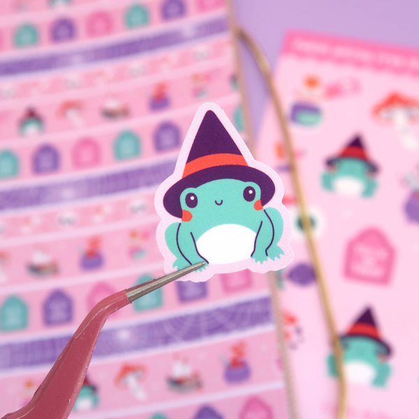 Pastel Witchy Frog Matte Waterproof Stickers