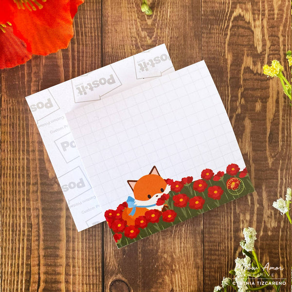 Fox Field of Flowers Sticky Notes