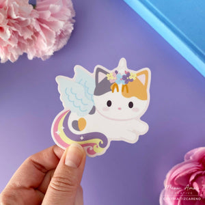 Calico Cat Pegasus Vinyl Sticker