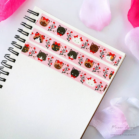 Romantic Cats Gold Foil Washi Tape