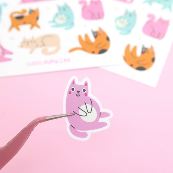 Colorful Cats Waterproof Stickers