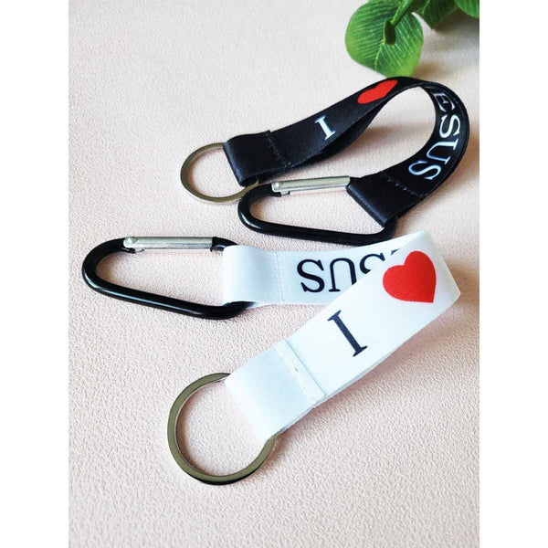 I LOVE JESUS Wristlet Strap Lanyard Keychain