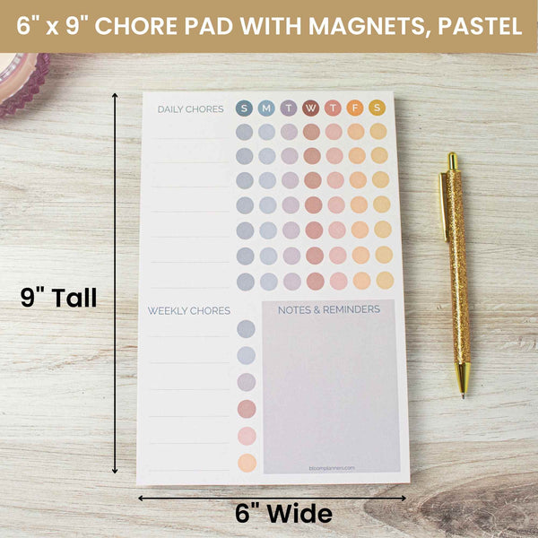 6x9 Chore Planning Pad with Magnets