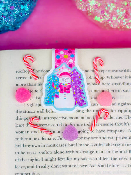 Reading Snowman Magnetic Bookmark