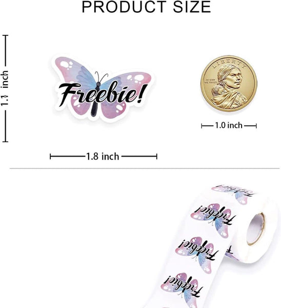 Happy Mail - "Freebie" butterfly label stickers for packages