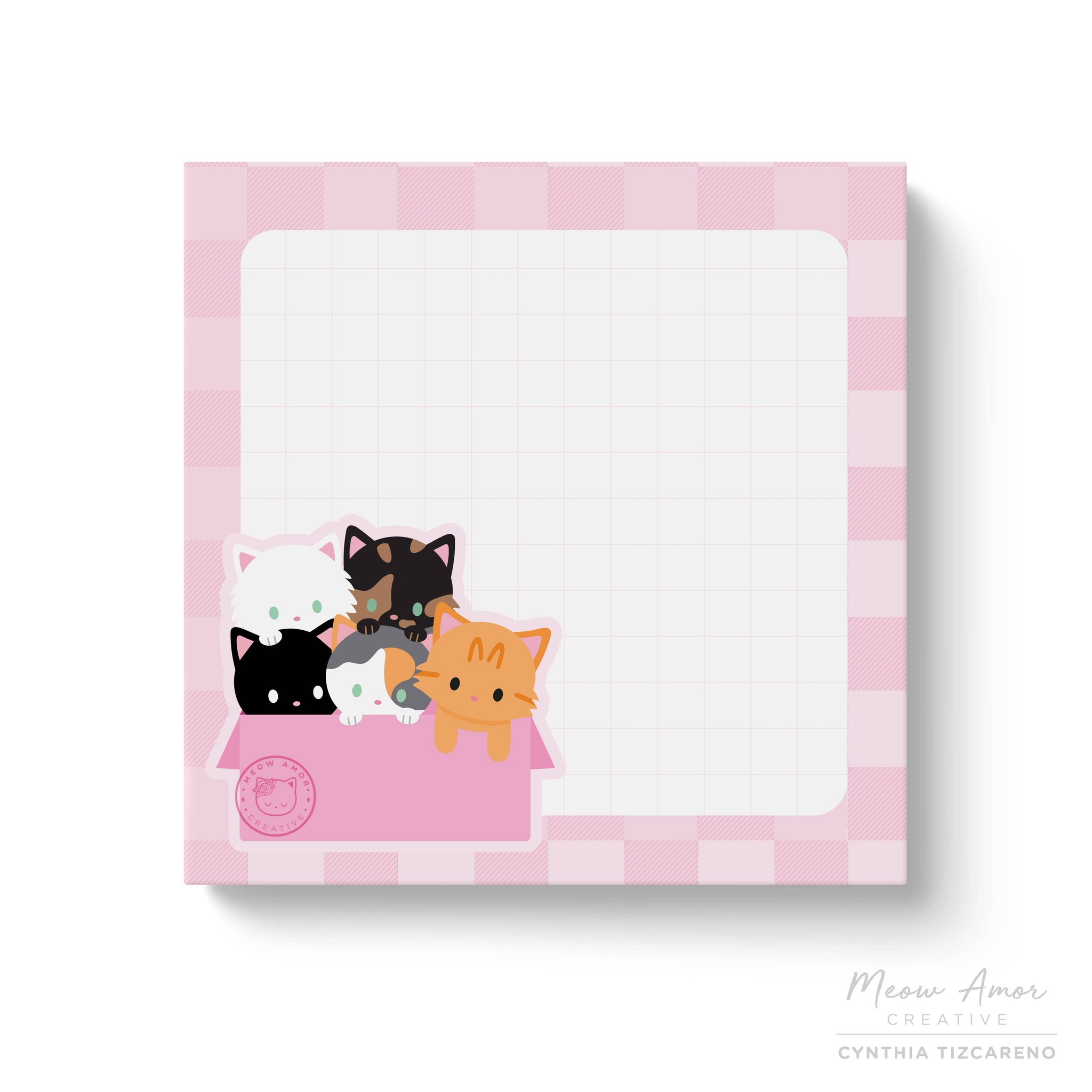 Cats Pile Box Sticky Notes