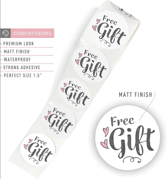 Happy Mail - Round "Free Gift" label stickers for packages