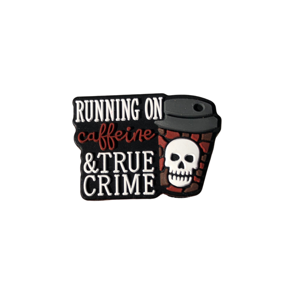 Silicone Focal Beads - Running on True Crime and Caffeine - 107A