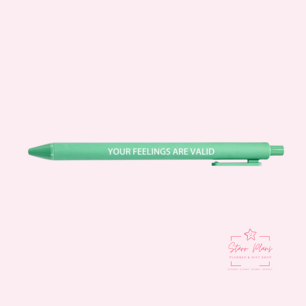 Macaron Pen - Sage "Your Feelings are Valid" Inner Child Affirmation