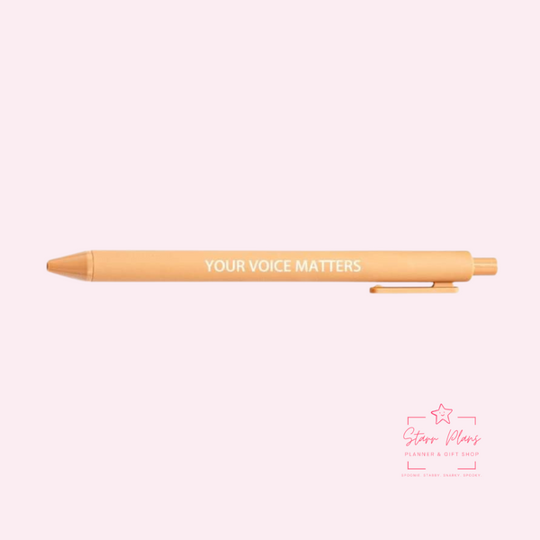 Macaron Pen - Yellow "Your Voice Matters" Inner Child Affirmation